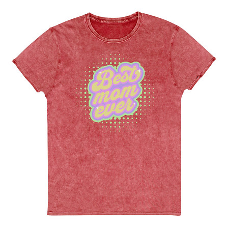 [ID: 462-G188] Best Mom Ever - Retro Typography Unisex Denim T-Shirt