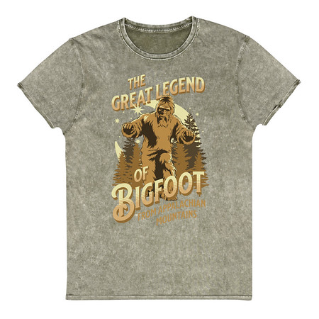 [ID: 462-G206] Bigfoot Legend  - Appalachian Forest Unisex Denim T-Shirt