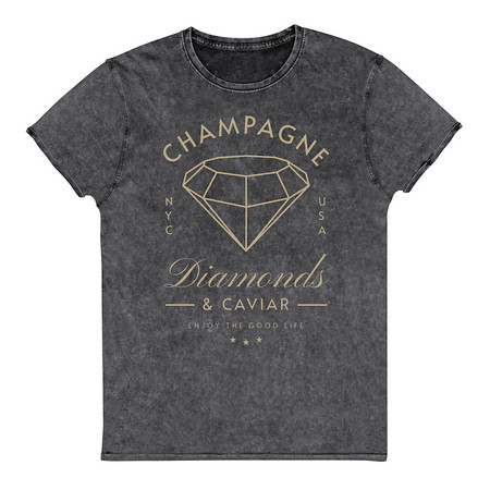 [ID: 462-G215] Black Diamonds - Elegant Unisex Denim T-Shirt