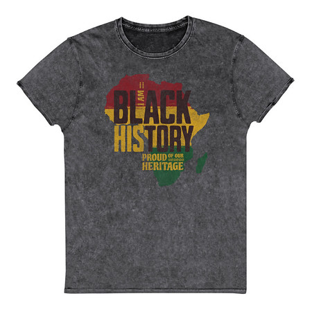[ID: 462-G217] Black History - Heritage Map Unisex Denim T-Shirt