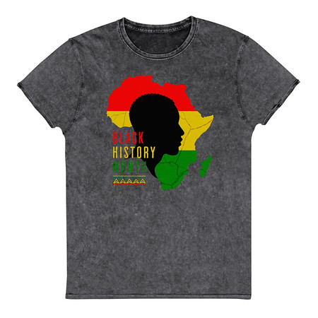 [ID: 462-G221] Black History Month - African Continent Unisex Denim T-Shirt
