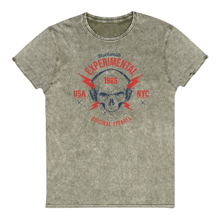 [ID: 462-G231] Blacksmith Experimental - Rock Skull Unisex Denim T-Shirt