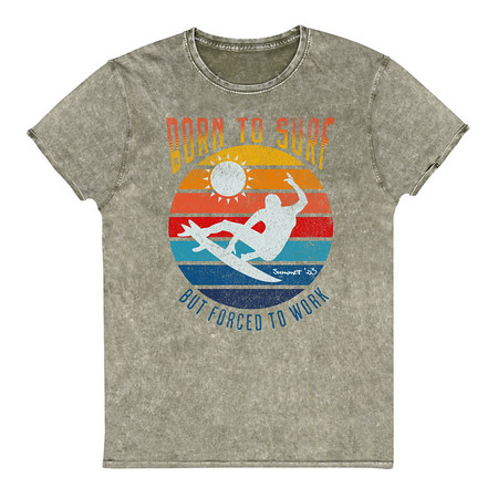 [ID: 462-G270] Born to Surf - But Forced to Work Unisex Denim T-Shirt