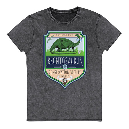 [ID: 462-G288] Brontosaurus Conservation Society Unisex Denim T-Shirt