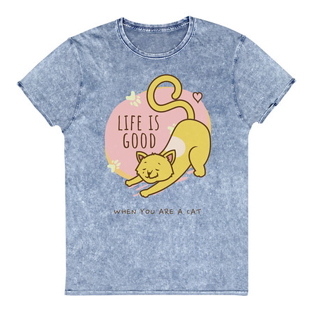 [ID: 462-G338] Cat Life - Humor Unisex Denim T-Shirt