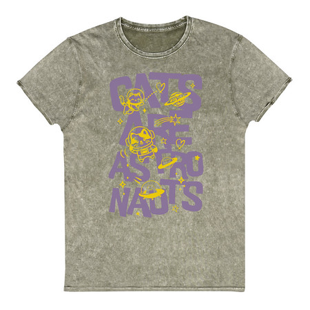 [ID: 462-G346] Cats are Astronauts Unisex Denim T-Shirt