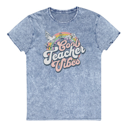[ID: 462-G418] Cool Teacher Vibes Unisex Denim T-Shirt