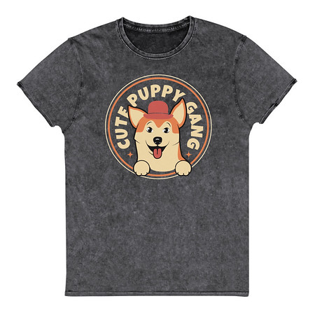 [ID: 462-G453] Cute Puppy Gang - Corgi Unisex Denim T-Shirt