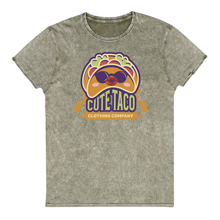 [ID: 462-G454] Cute Taco - Colorful Mexican Tortilla Unisex Denim T-Shirt