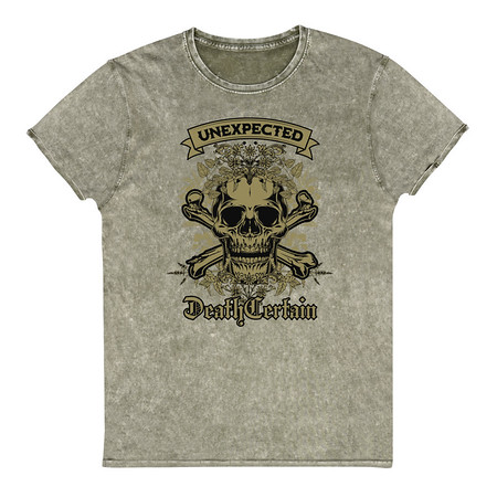 [ID: 462-G477] Death Certain and Unexpected Unisex Denim T-Shirt