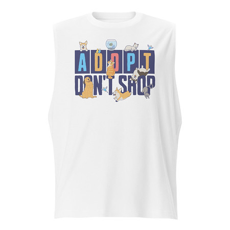 [ID: 365-G23] Adopt a Pet - Cute Animal Unisex Muscle Shirt