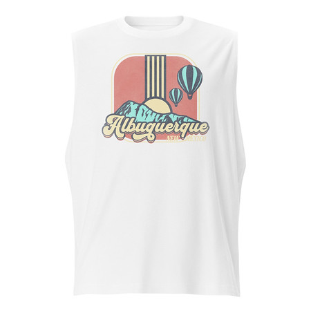 [ID: 365-G36] Albuquerque - Retro Hot Air Baloon Unisex Muscle Shirt