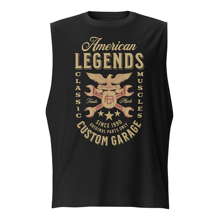[ID: 365-G75] American Legends Garage - Eagle Unisex Muscle Shirt