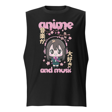 [ID: 365-G86] Anime and Music Unisex Muscle Shirt