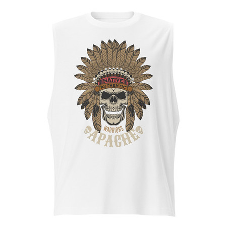 [ID: 365-G94] Apache Warriors - Indian Skull Unisex Muscle Shirt