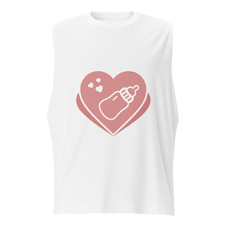 [ID: 365-G121] Baby Announcement - Feeding Bottle Unisex Muscle Shirt