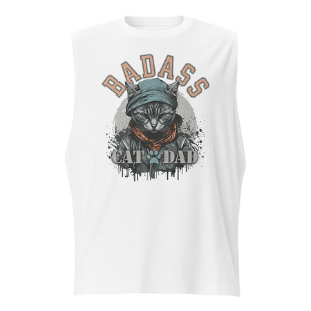 [ID: 365-G129] BADASS CAT DAT Unisex Muscle Shirt