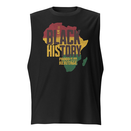 [ID: 365-G217] Black History - Heritage Map Unisex Muscle Shirt