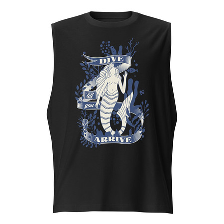 [ID: 365-G241] Blue Mermaid - Nautical Unisex Muscle Shirt
