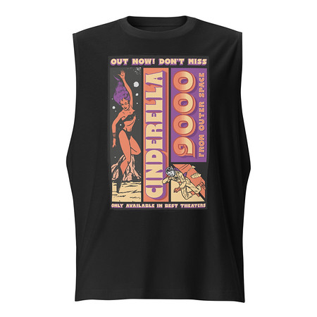 [ID: 365-G378] Cinderella 9000 - Retro Astronaut Unisex Muscle Shirt