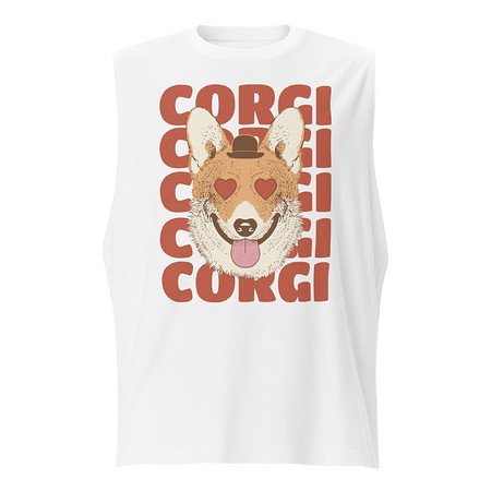 [ID: 365-G421] Corgi Loves - Cute Dog Unisex Muscle Shirt