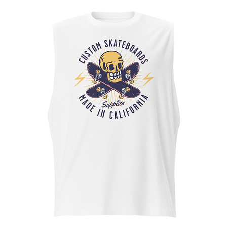 [ID: 365-G446] Custom Skateboards - Skull Unisex Muscle Shirt