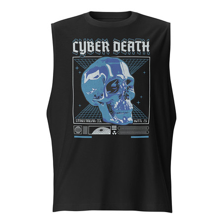 [ID: 365-G457] Cyber Death - Skull Unisex Muscle Shirt