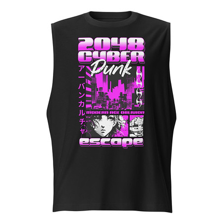 [ID: 365-G458] Cyber Punk Escape - Japanese Anime Unisex Muscle Shirt