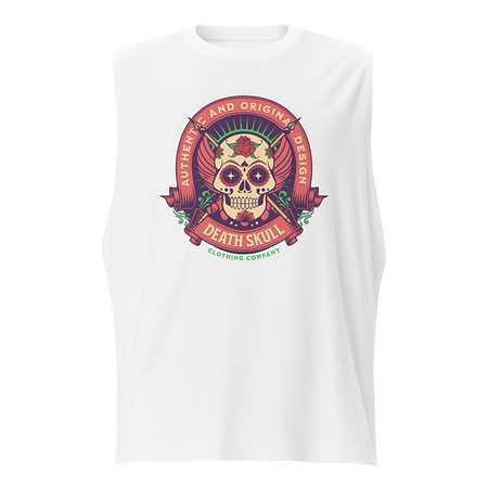 [ID: 365-G481] Death Skull - Badge  Unisex Muscle Shirt
