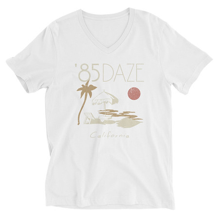 [ID: 223-G1] '85 Daze California Unisex V-Neck Tee