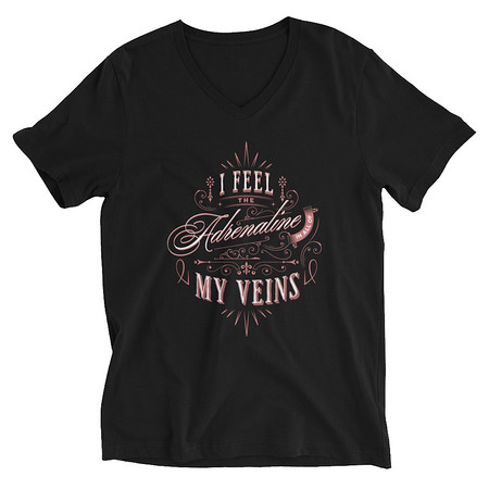 [ID: 223-G24] Adrenaline in my Veins - Victorian Unisex V-Neck Tee