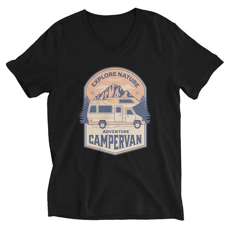 [ID: 223-G29] Adventure Campervan - Outdoor Unisex V-Neck Tee