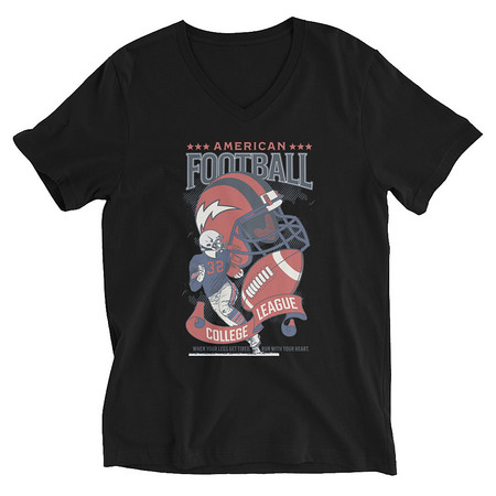 [ID: 223-G68] American Football - Athletic College League Unisex V-Neck Tee