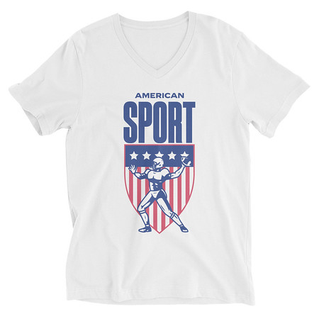 [ID: 223-G71] American Football Sport Unisex V-Neck Tee