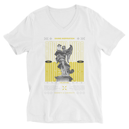 [ID: 223-G82] Angelic Aura Streetwear Unisex V-Neck Tee