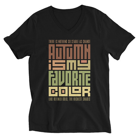 [ID: 223-G116] Autumn is my Favorite Color - Lettering Unisex V-Neck Tee