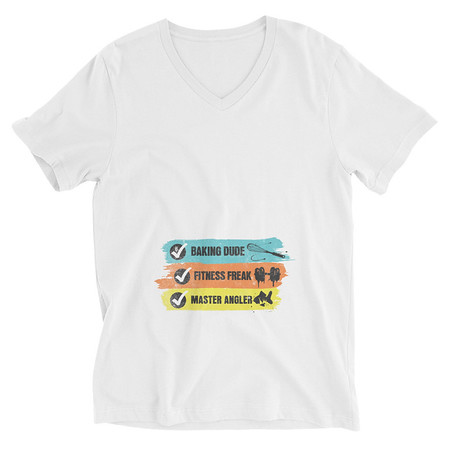 [ID: 223-G120] Awesome Dad Checklist Unisex V-Neck Tee