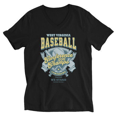 [ID: 223-G141] Baseball Conference Championships - Athlectic Badge Unisex V-Neck Tee