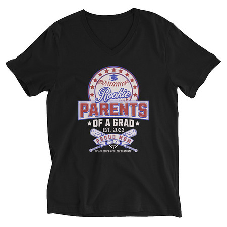 [ID: 223-G143] Baseball Mom Of A Graduate Unisex V-Neck Tee