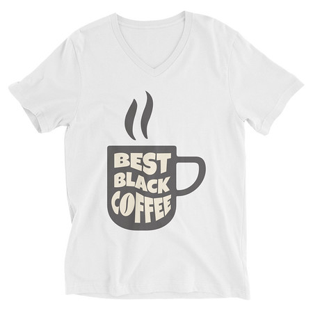 [ID: 223-G185] Best Black Coffee - Hot Cup Unisex V-Neck Tee