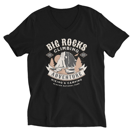 [ID: 223-G203] Big Rocks Climbing - Outdoor Adventure Unisex V-Neck Tee