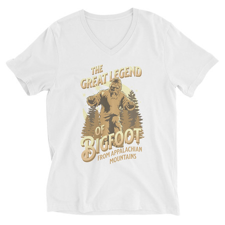 [ID: 223-G206] Bigfoot Legend  - Appalachian Forest Unisex V-Neck Tee