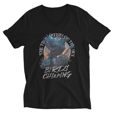 [ID: 223-G210] Birds Chirping Unisex V-Neck Tee