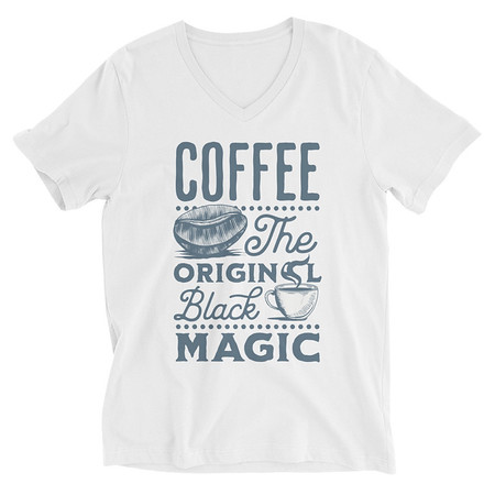 [ID: 223-G227] Black Magic Coffee - Simple Cup Unisex V-Neck Tee