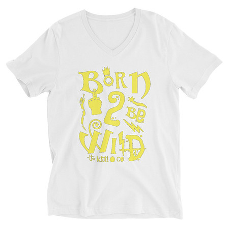 [ID: 223-G255] Born 2 Be Wild Unisex V-Neck Tee