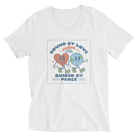[ID: 223-G272] BOUND BY LOVE Unisex V-Neck Tee