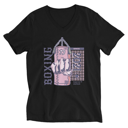 [ID: 223-G277] Boxing Fist - Punching Bag Unisex V-Neck Tee