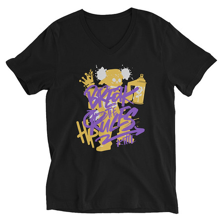[ID: 223-G282] Break the Rules Graffiti - Spray Paint Unisex V-Neck Tee