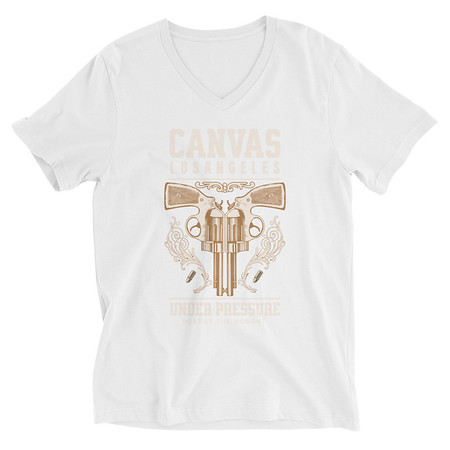 [ID: 223-G332] Canvas Los Angeles under pressure Unisex V-Neck Tee