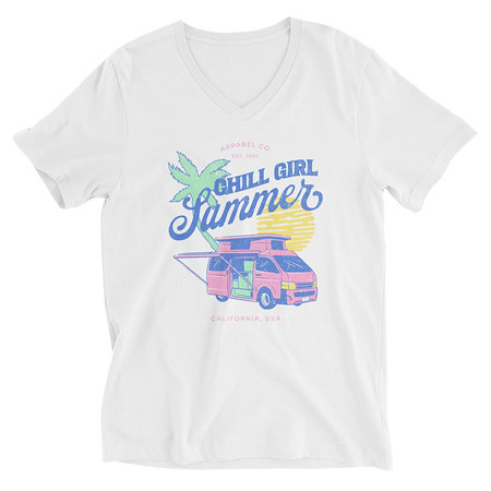 [ID: 223-G366] Chill Girl Summer Unisex V-Neck Tee